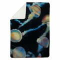 Begin Home Decor 60 x 80 in. Colorful Jellyfishes in the Dark-Sherpa Fleece Blanket 5545-6080-AN433